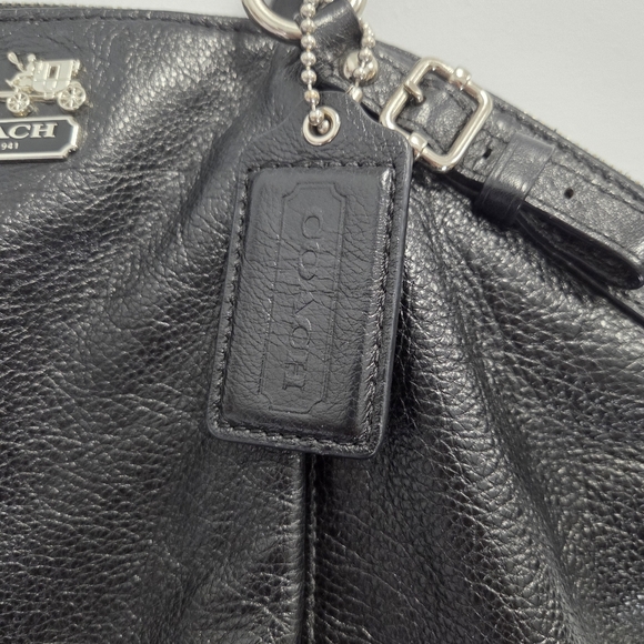 Coach Madison Black Leather Satchel Bag Handbag 18641 - Picture 3 of 15